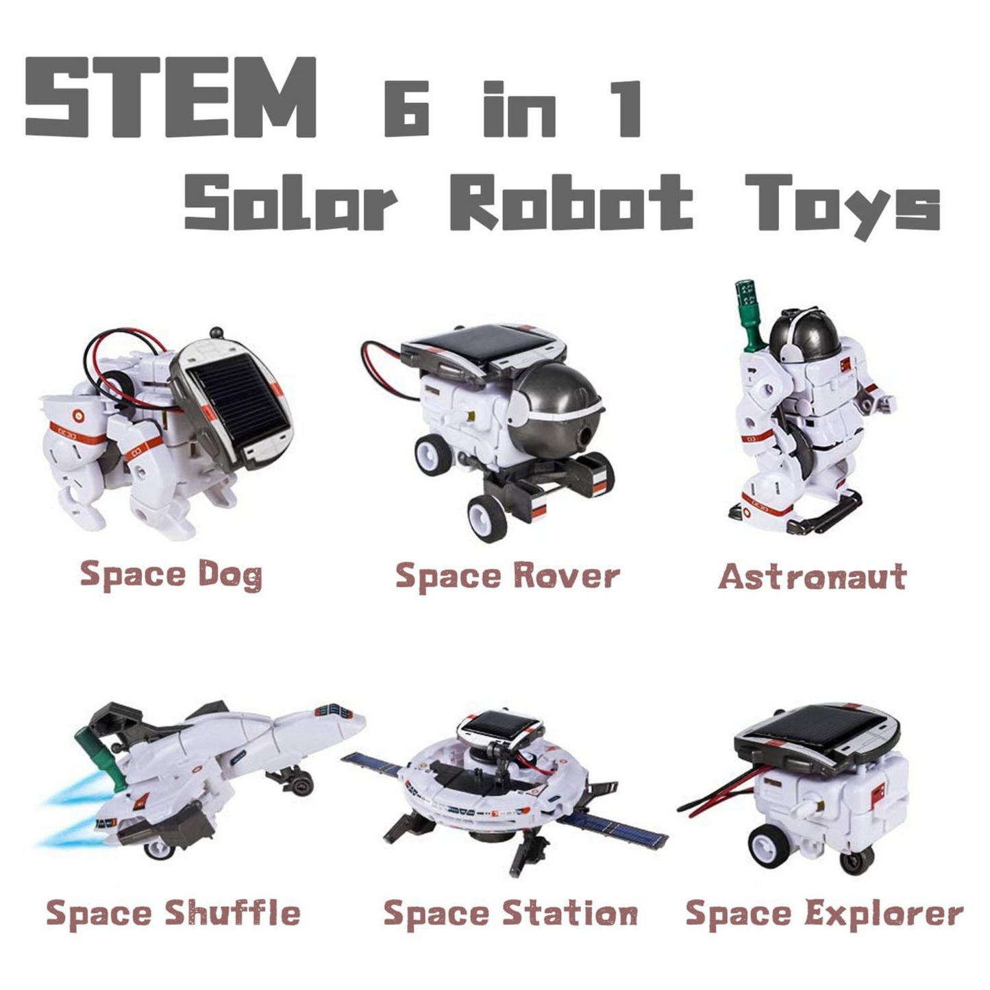 6-in-1 Solar Rechargeable Space Fleet | STEM Kit | Age 8Y +