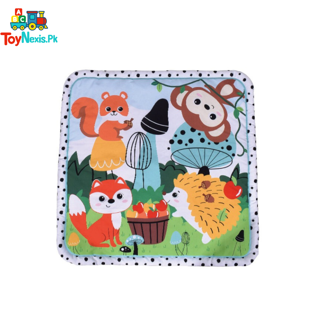 Baby Play Gym Mat | Forest Animals Activity Mat with Hanging Toys | Early Learning Playmat | 0+ Months