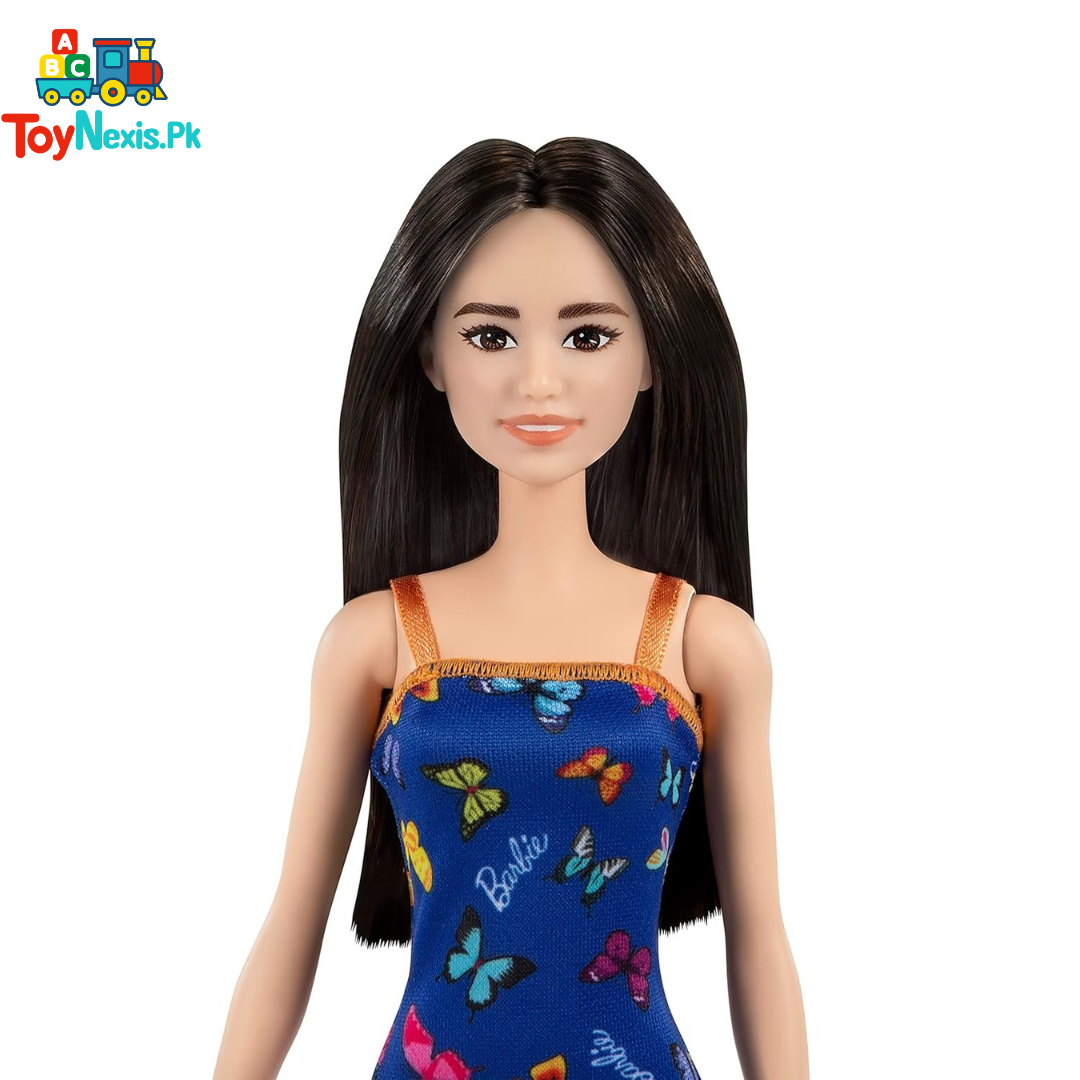 Barbie Doll in Butterfly Print Dress – Black Hair, Classic Fashion Doll by Mattel (Ages 3+)