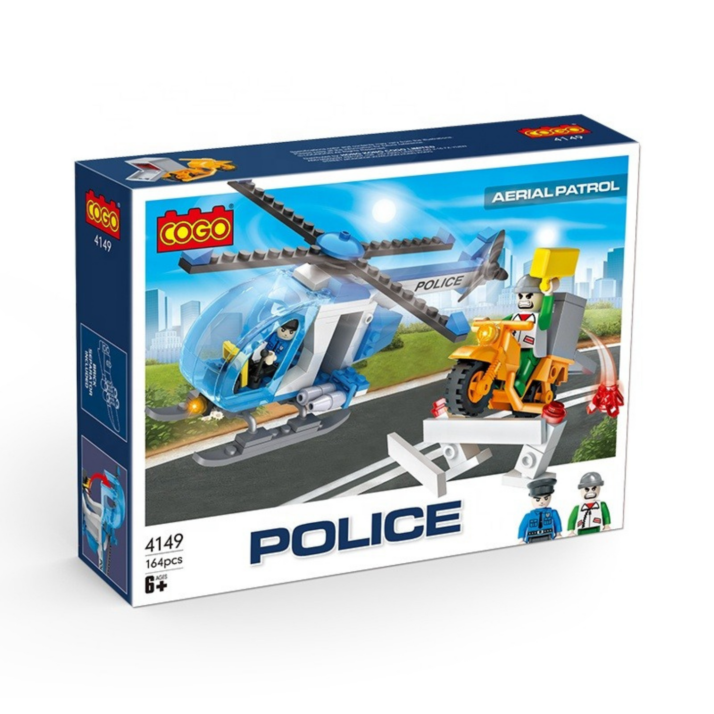 COGO Police Helicopter Building Block Set – Action-Packed Chase Fun!