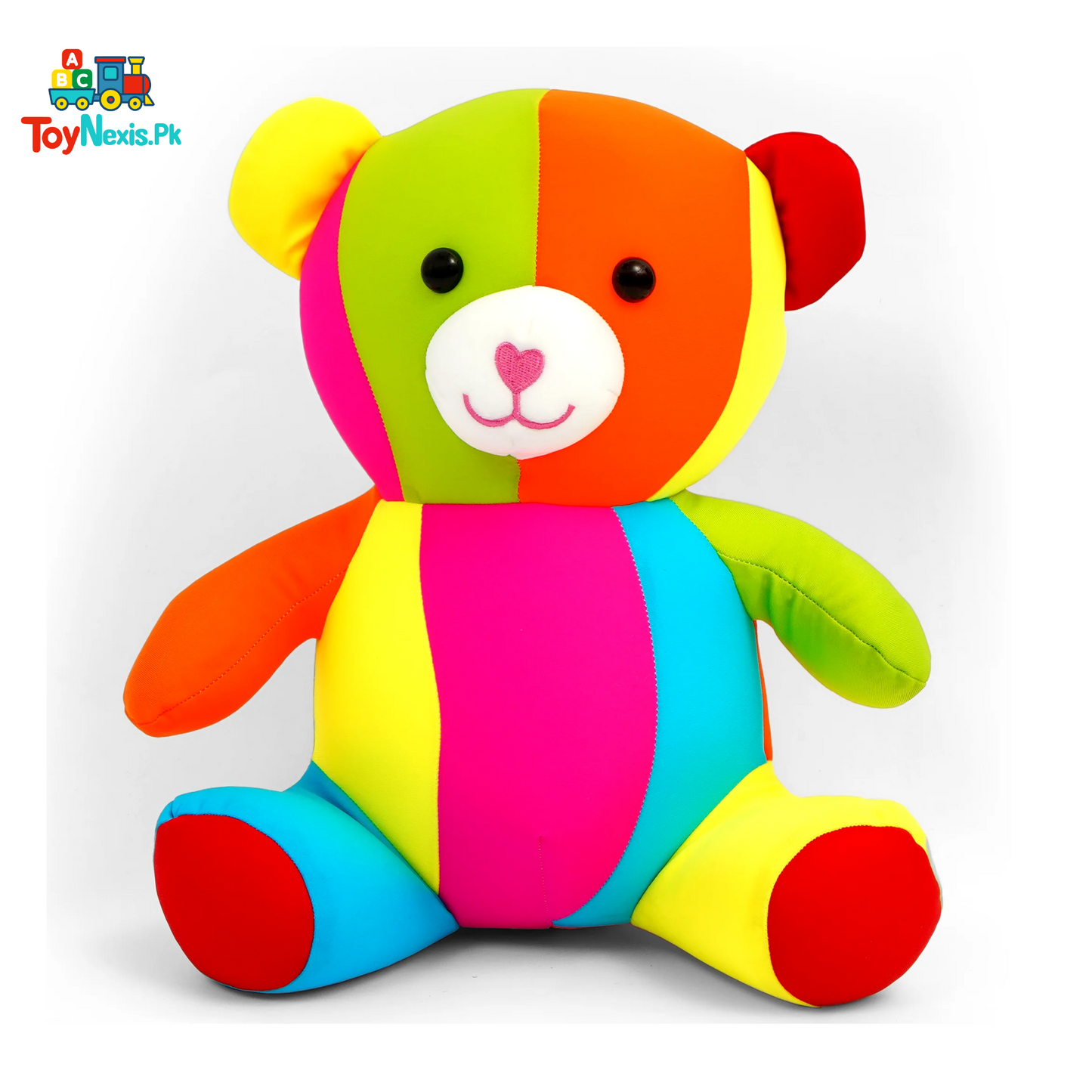 Colorful Soft Plush Teddy Bear Toy – Rainbow Cuddle Friend for Kids