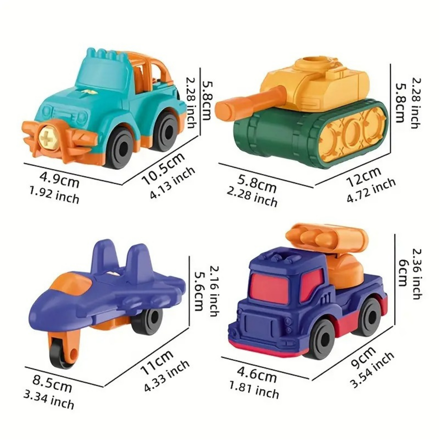 DIY Military Vehicle Toy Set | 4-in-1 Build & Play Set for Kids | Age 3Y+