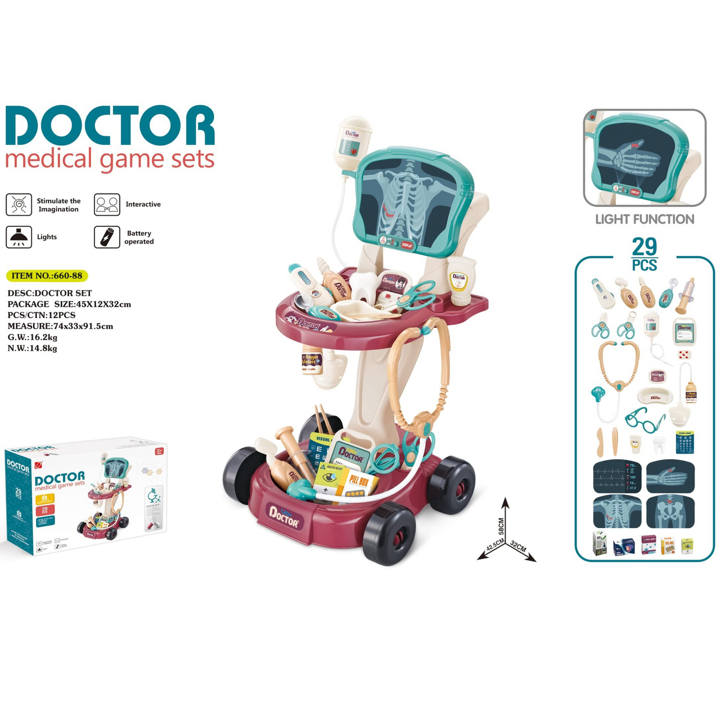 Doctor Medical Game Set – 29 PCS | Educational Doctor Toys | Pretend Medical Station Set | Interactive Kids Role Play Toy | Age 3 Years +