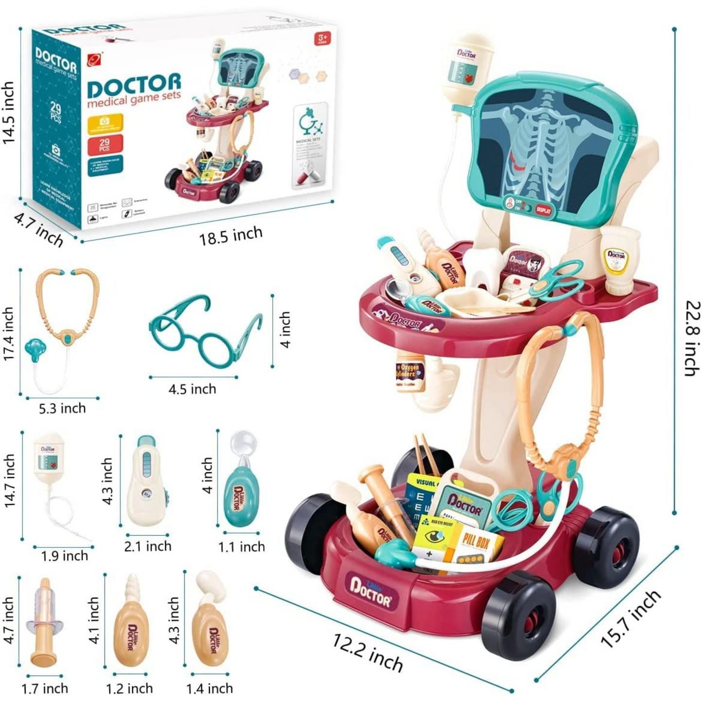 Doctor Medical Game Set – 29 PCS | Educational Doctor Toys | Pretend Medical Station Set | Interactive Kids Role Play Toy | Age 3 Years +