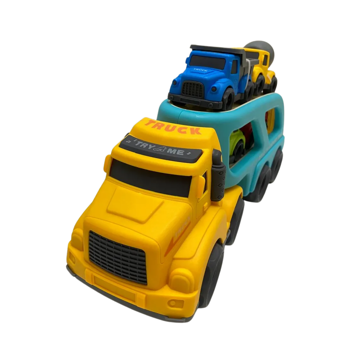 Double-Decker Transport Truck with 4 Mini Vehicles | Geng Feng