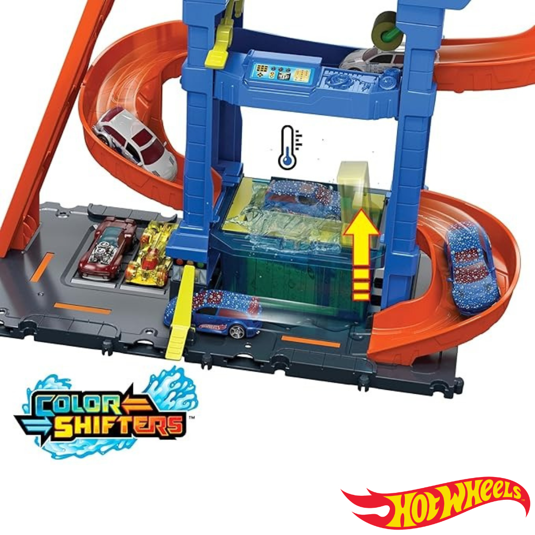 Original Hot Wheels Tunnel Twist Car Wash Playset with Color Shifter Car