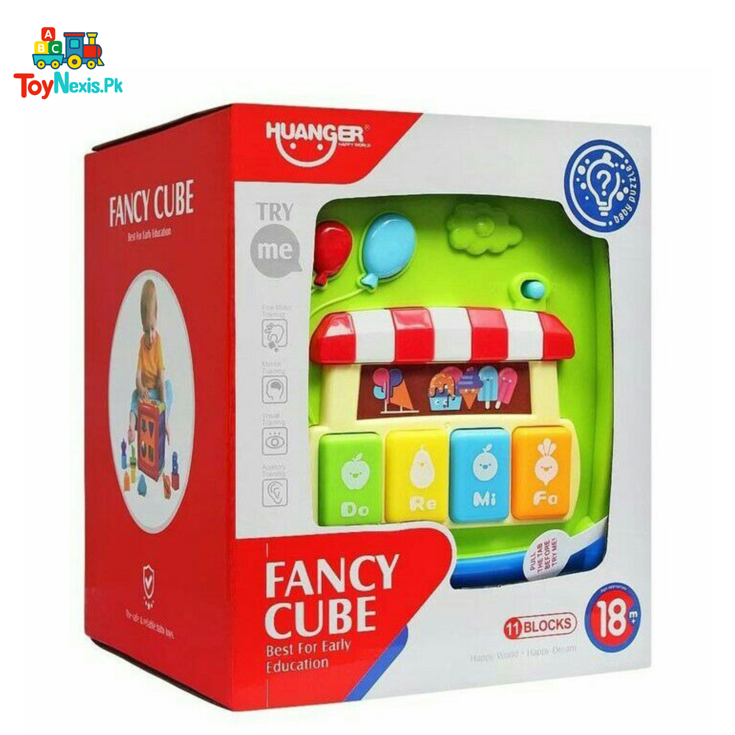 Huanger Fancy Cube | Educational Toy with Music & Blocks | Age 18m+