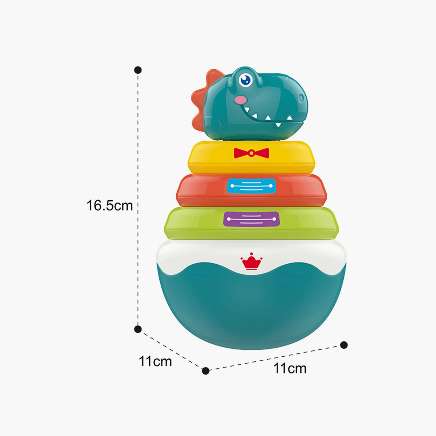 Huanger Stacking Roly-Poly Dinosaur – Early Learning Educational Toy for Babies (6 Months+)