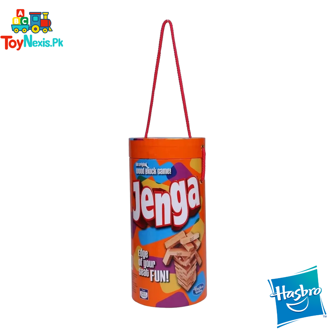 Original Jenga Classic Wooden Block Game – Original Hasbro Edition in Portable Tube Pack
