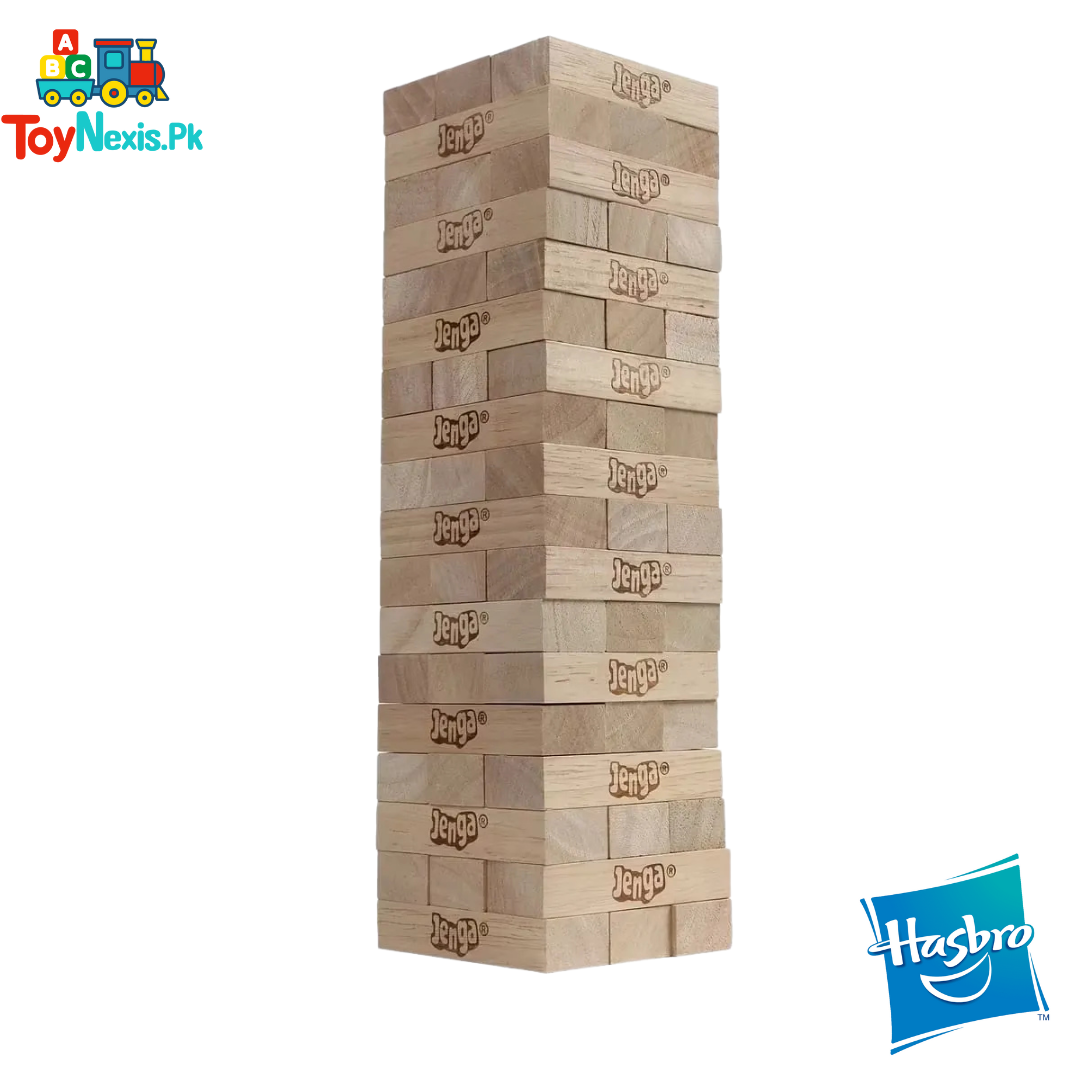 Original Jenga Classic Wooden Block Game – Original Hasbro Edition in Portable Tube Pack