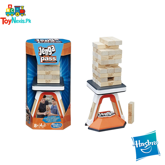 Jenga Pass Challenge – Hasbro Balance Game with 10 Fun Challenges (8+)