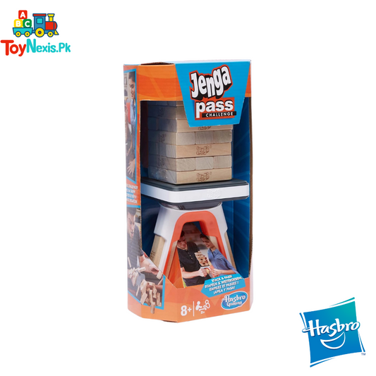 Jenga Pass Challenge – Hasbro Balance Game with 10 Fun Challenges (8+)
