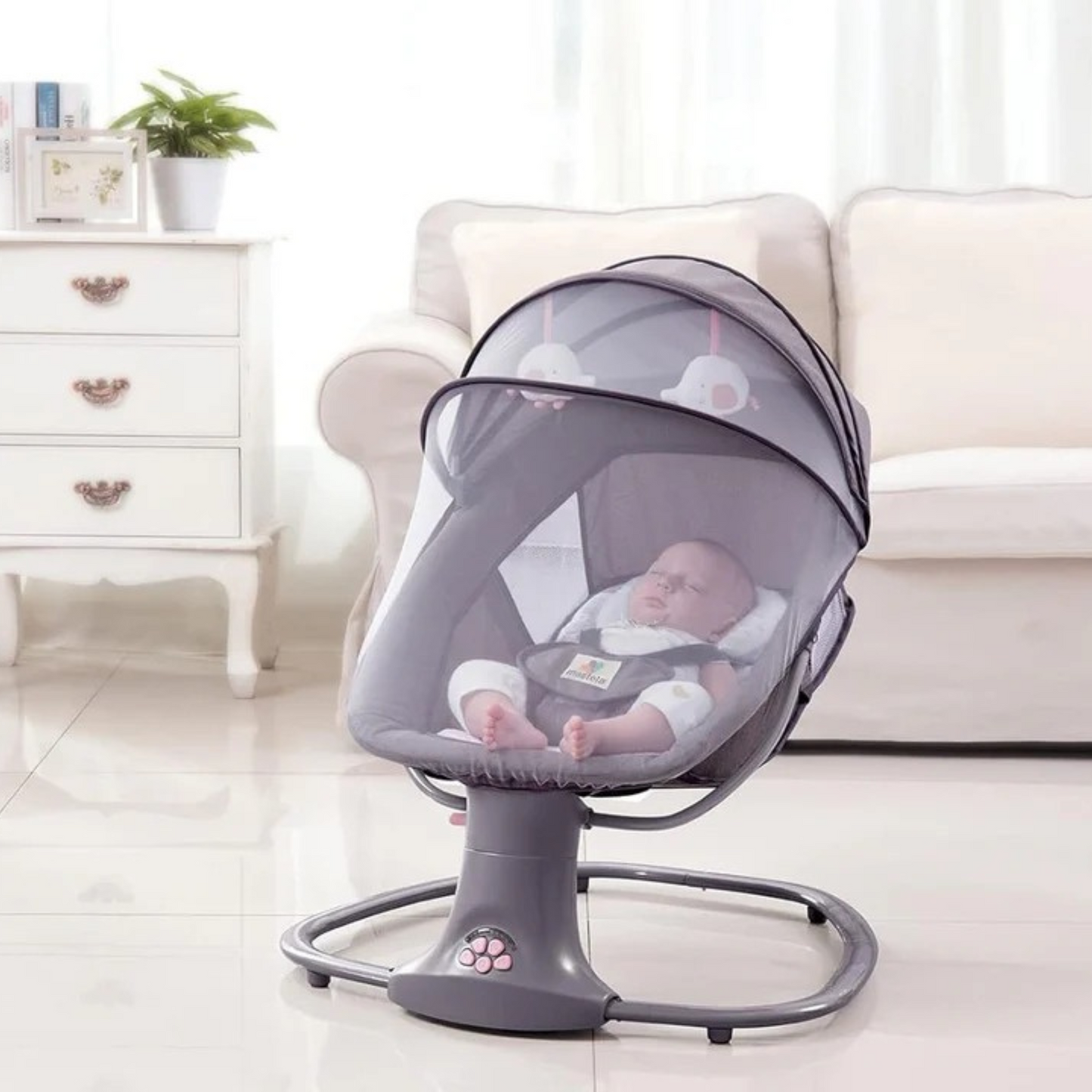 Mastela 3-in-1 Deluxe Multi-Functional Bassinet – Infant Rocker, Sleeper & Seat with Canopy & Vibration