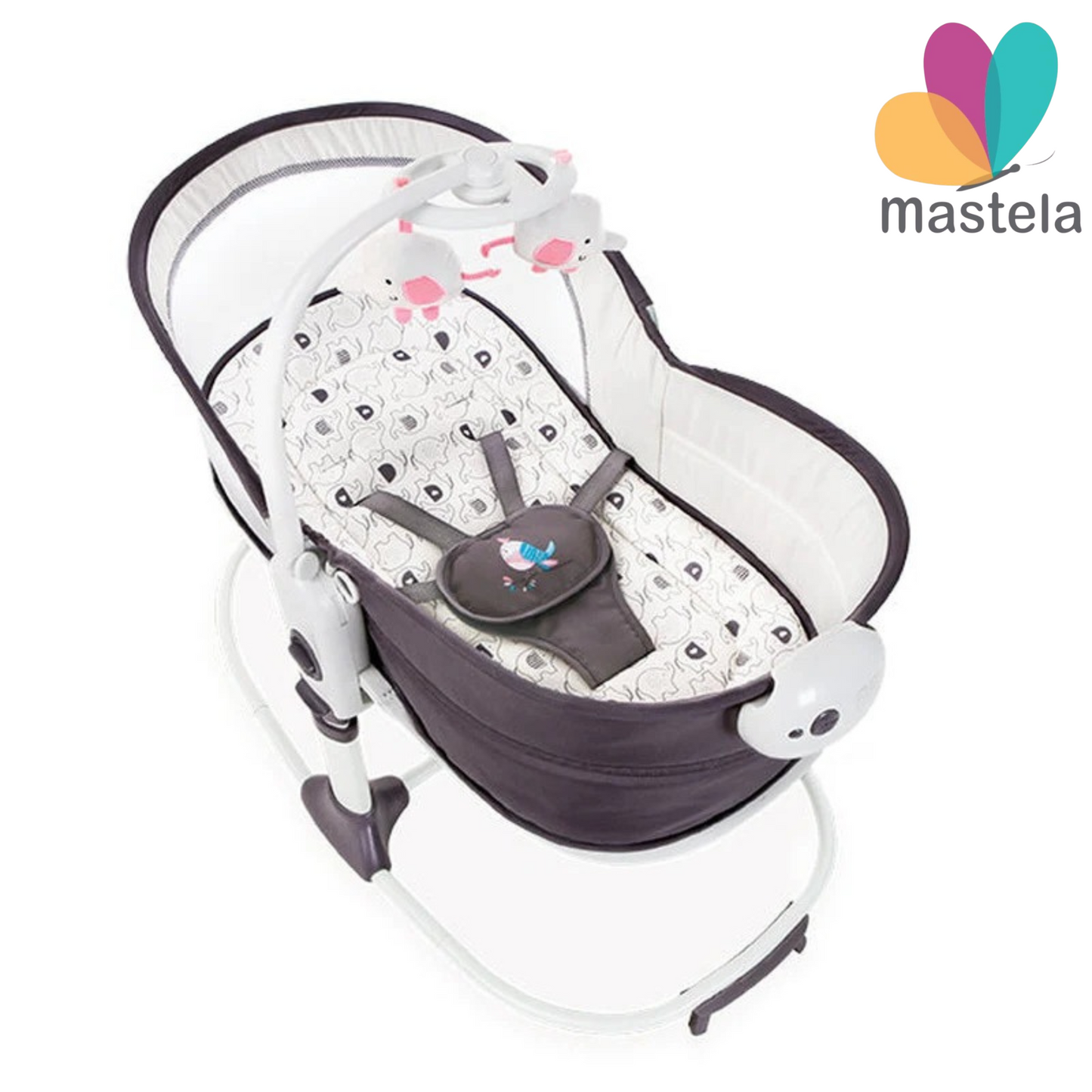 Mastela 6-in-1 Deluxe Multi-Functional Baby Bassinet & Rocker – Newborn to Toddler Sleeping and Playtime Solution