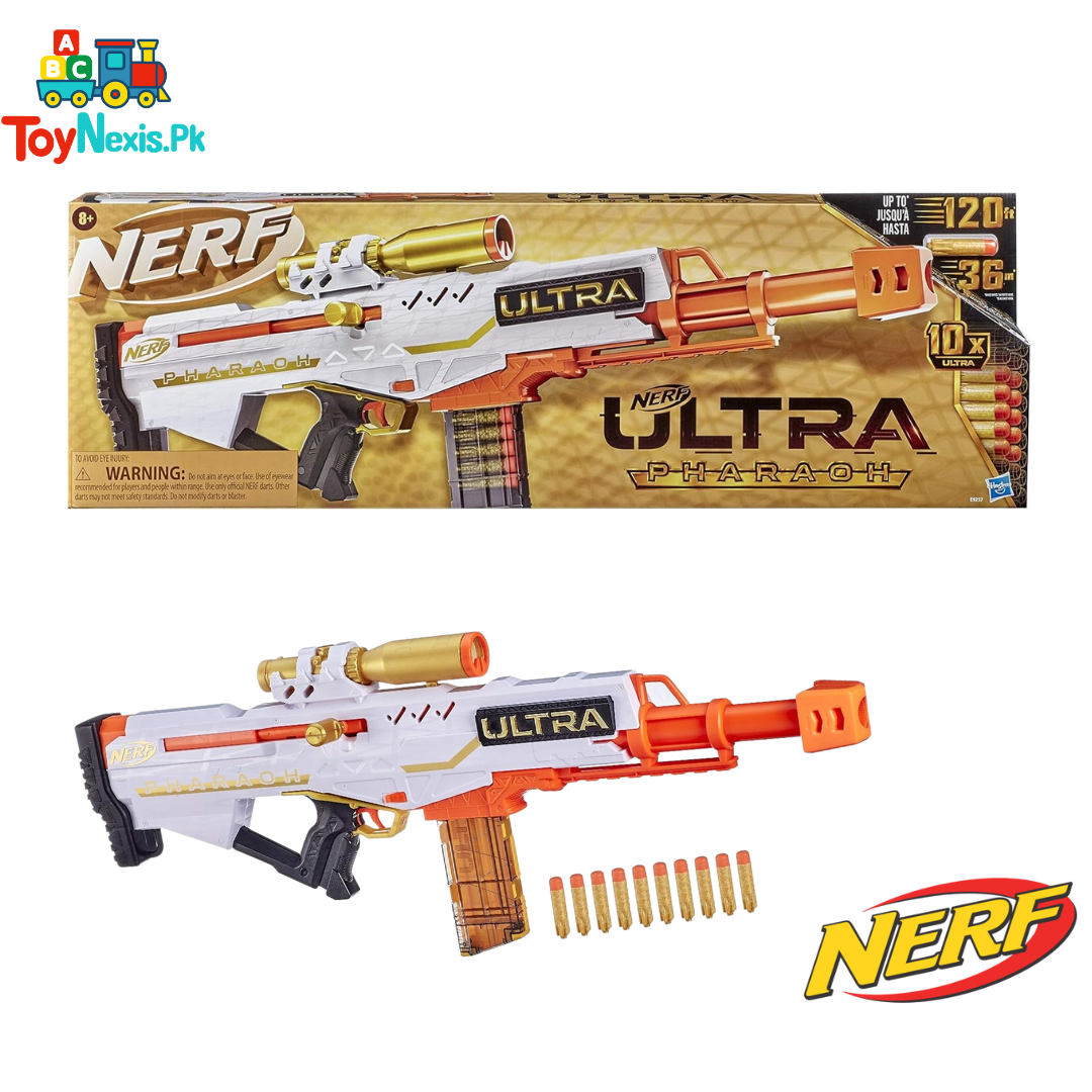 NERF Ultra Pharaoh Blaster – Original Hasbro | Long-Range Elite Blaster with Scope & Clip | Ages 8+