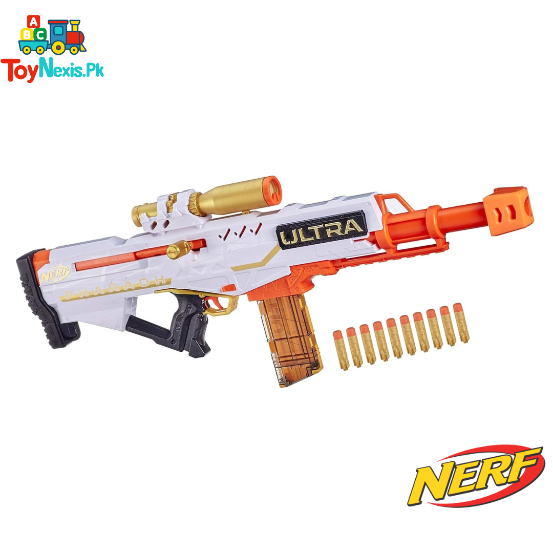 NERF Ultra Pharaoh Blaster – Original Hasbro | Long-Range Elite Blaster with Scope & Clip | Ages 8+