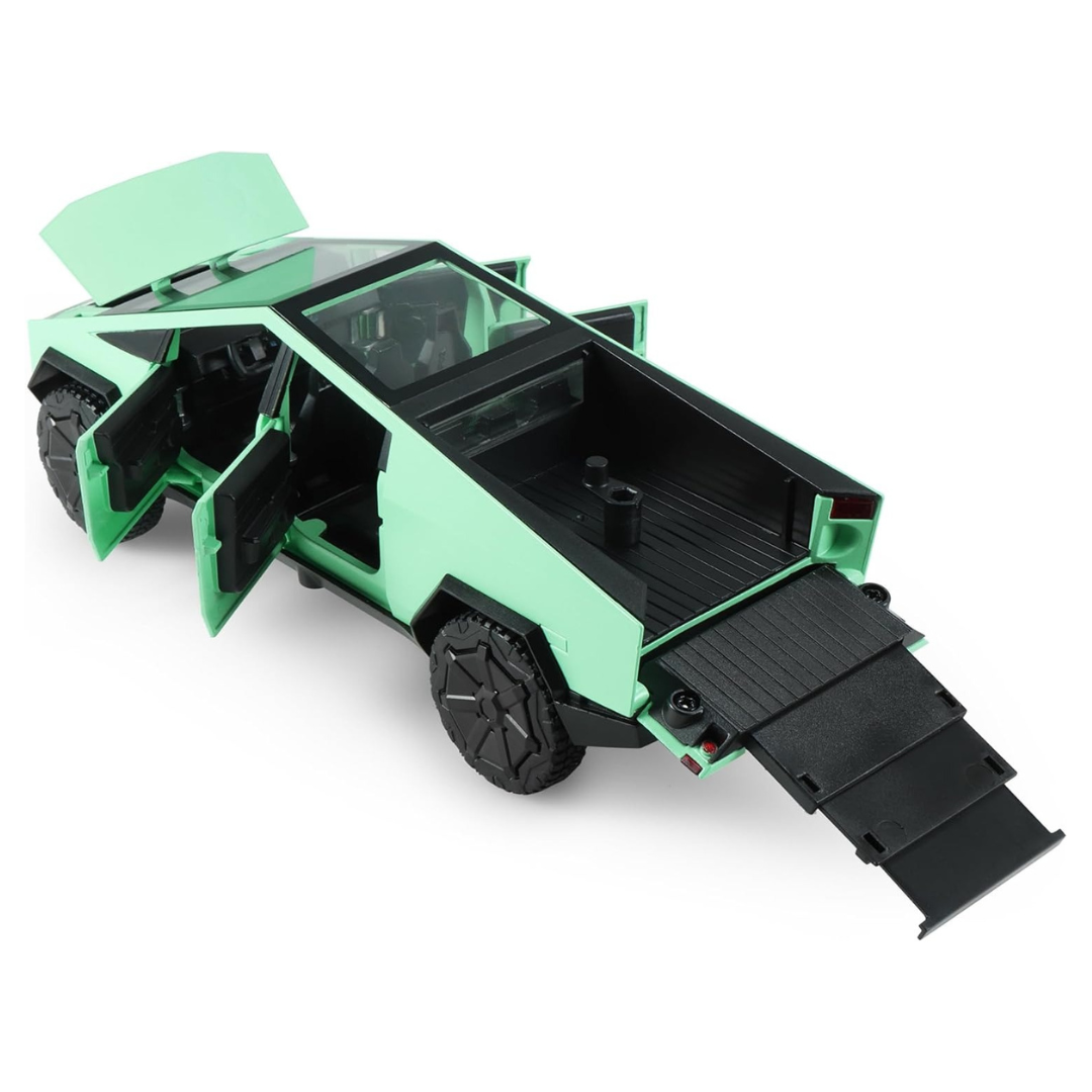 Tesla Cybertruck Diecast Metal Model Toy Car with Sound & Light – Pull Back Action