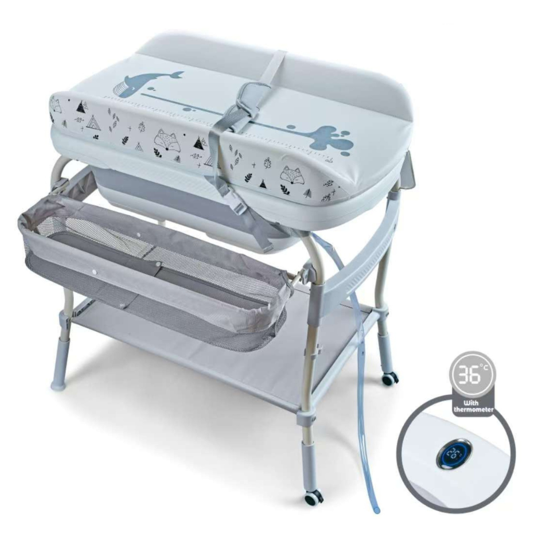 Toimoys 3-in-1 Baby Changing Table | Bath, Change & Storage Station