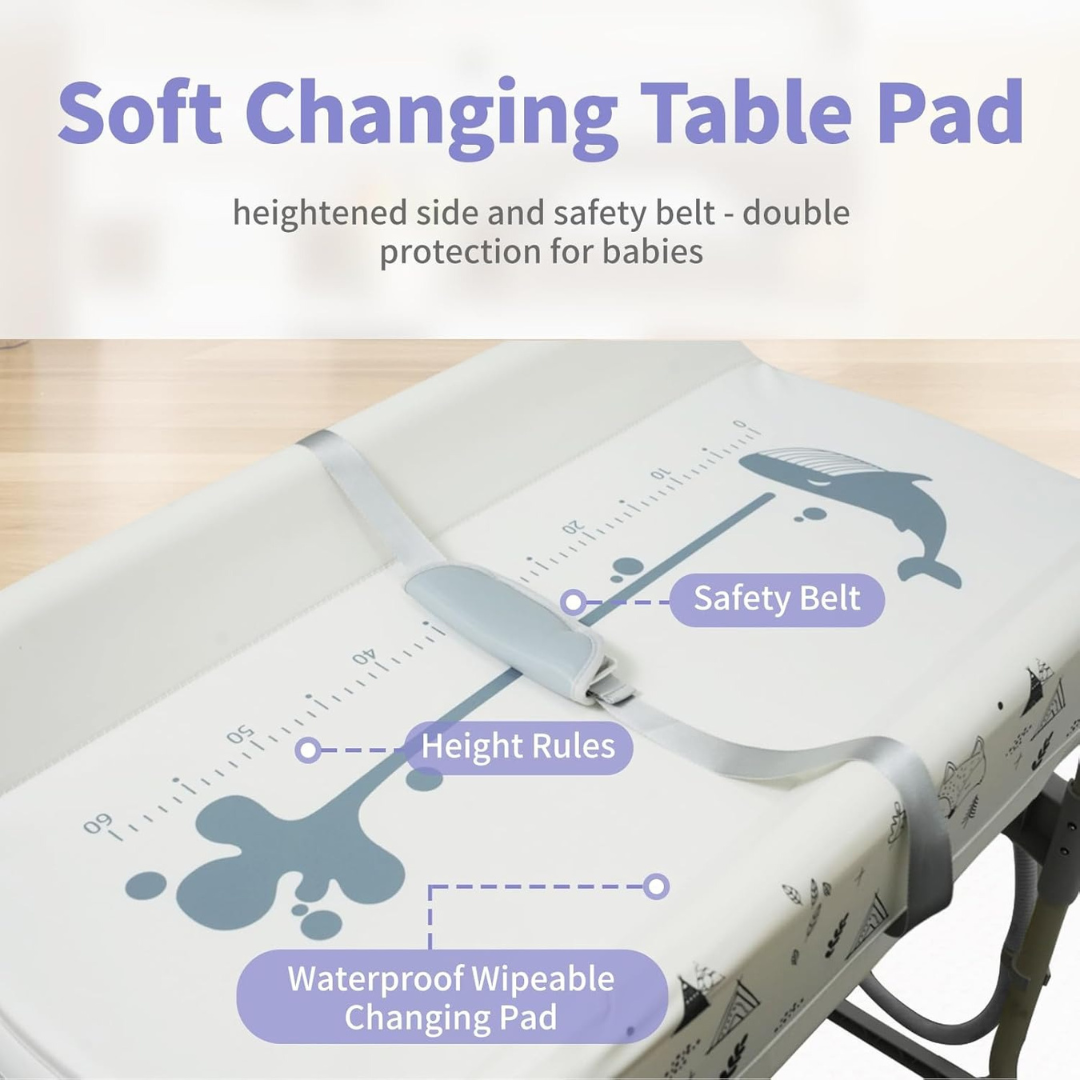 Toimoys 3-in-1 Baby Changing Table | Bath, Change & Storage Station