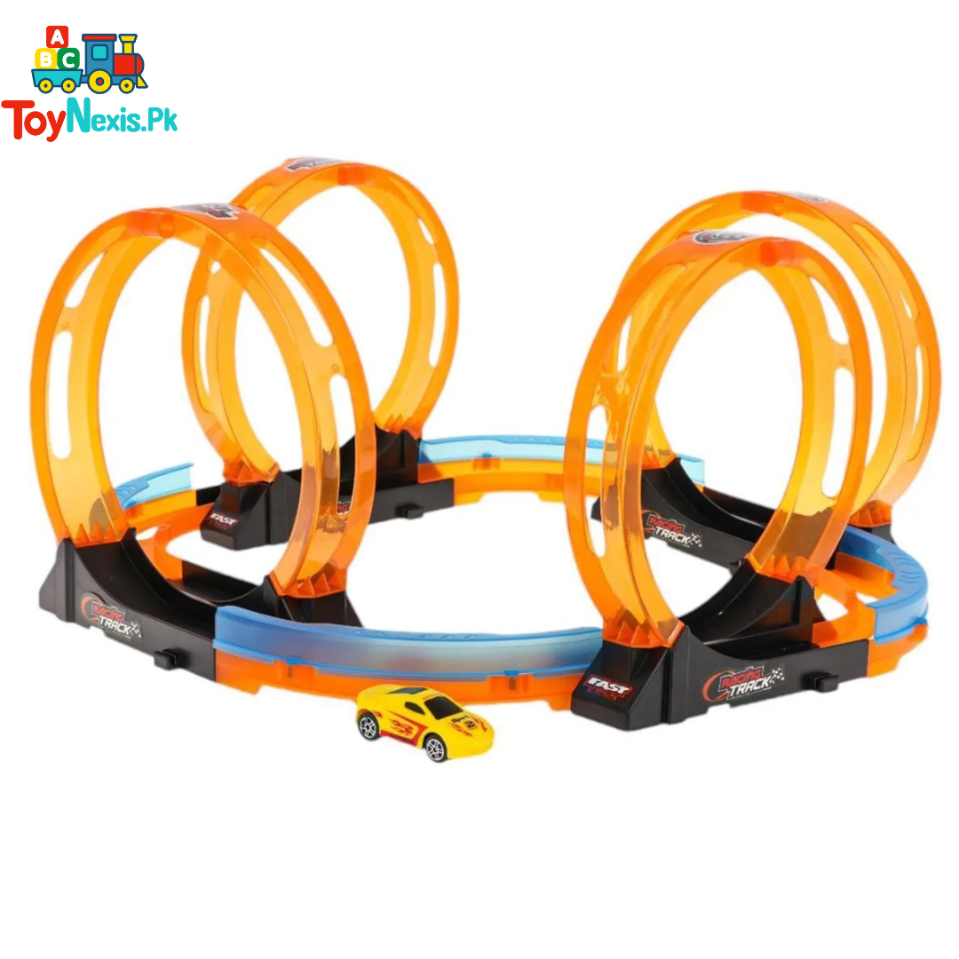 Track Racing Set | DIY Assembly 360° Loop Car Track | Super Track Racer Set | 3+ Years