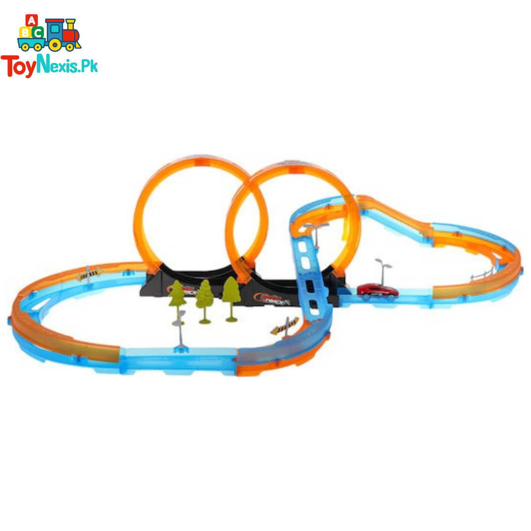 Track Racing Super Track Racer Set | 360° Loop Car Racing Track Toy (28 Pcs) for Kids