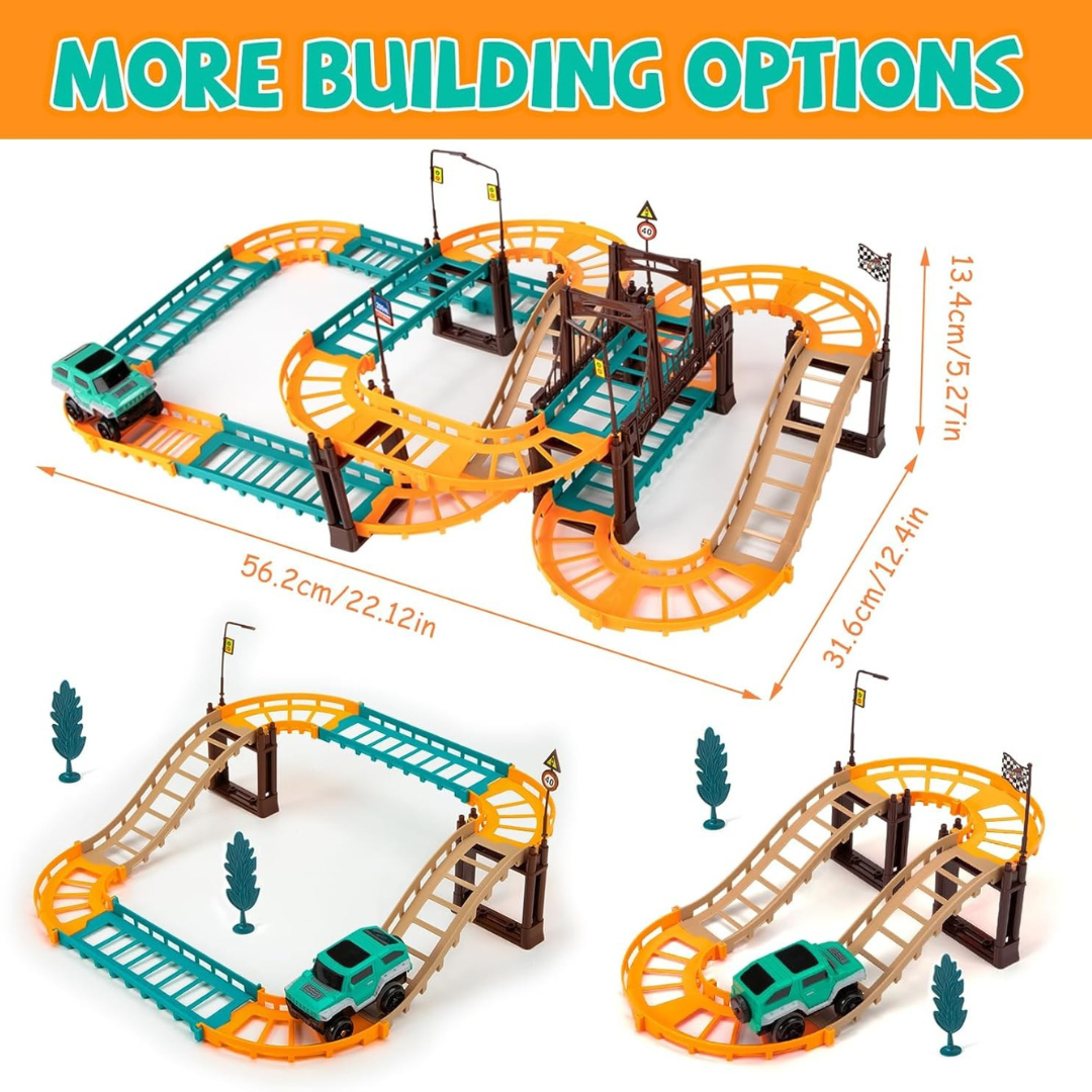Urban Rail DIY Track Set | Multi-Level Car Racing & Bridge Construction Toy for Kids