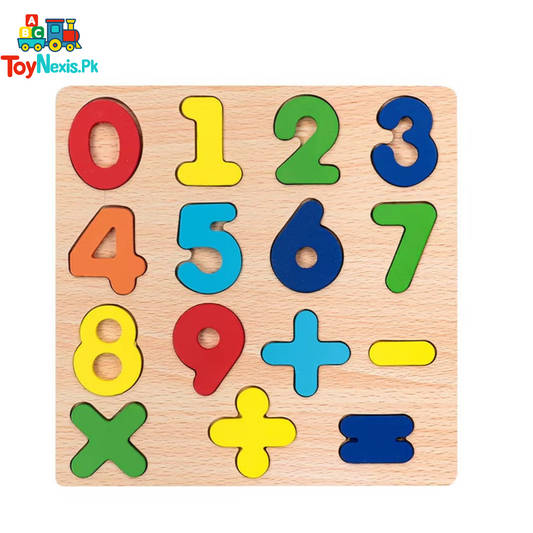 Wooden Number Puzzle Board – Montessori Math Learning Toy for Kids