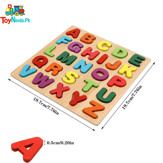 Wooden Alphabet Puzzle Board – ABC Learning Toy for Kids