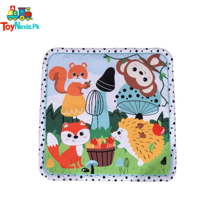 Baby Play Gym Mat | Forest Animals Activity Mat with Hanging Toys | Early Learning Playmat | 0+ Months