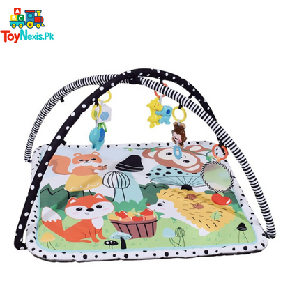 Baby Play Gym Mat | Forest Animals Activity Mat with Hanging Toys | Early Learning Playmat | 0+ Months