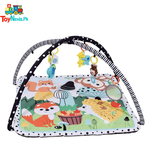 Baby Play Gym Mat | Forest Animals Activity Mat with Hanging Toys | Early Learning Playmat | 0+ Months