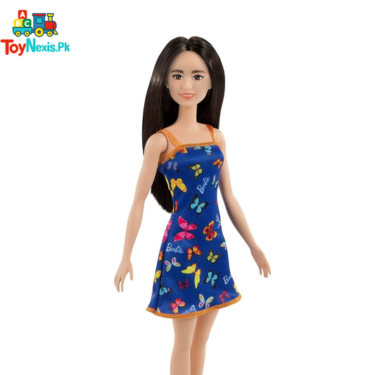 Barbie Doll in Butterfly Print Dress – Black Hair, Classic Fashion Doll by Mattel (Ages 3+)