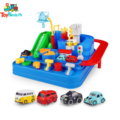 Car Adventure Track Toy – Interactive Puzzle Playset with 4 Cars