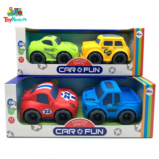 Cartoon Kinetic Car Fun Set – Pack of 2 (Assorted)