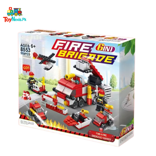 Lele Brother Fire Brigade | 6-in-1 Building Blocks Set – 119 PCS | Ages 6+