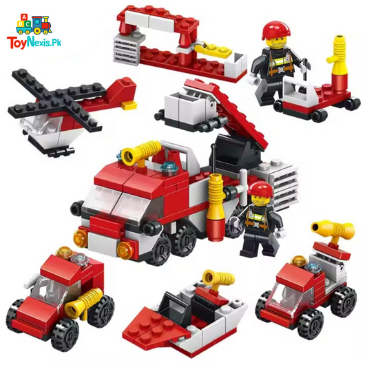 Lele Brother Fire Brigade | 6-in-1 Building Blocks Set – 119 PCS | Ages 6+