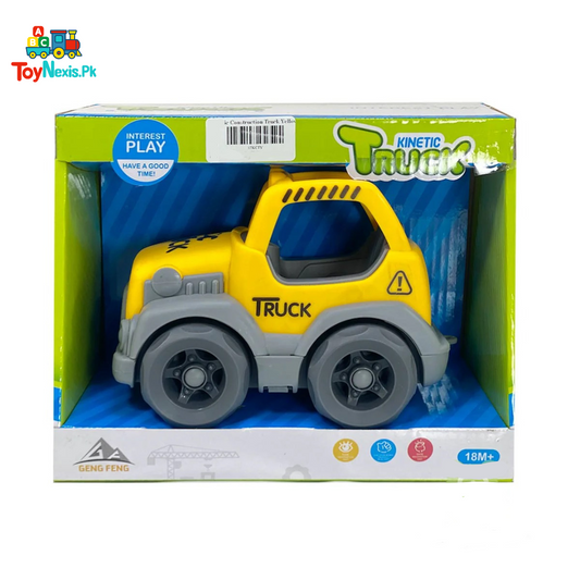 Geng Feng Kinetic Truck Toy for Toddlers | Durable Big Wheel | Aeg 18M+ (Yellow)