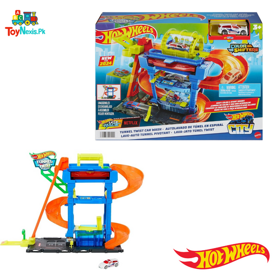 Original Hot Wheels Tunnel Twist Car Wash Playset with Color Shifter Car