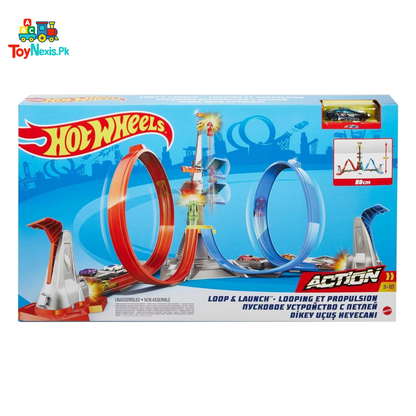 Original Hot Wheels Loop & Launch Track Set | Action-Packed Stunt Challenge | Age 5-10Y