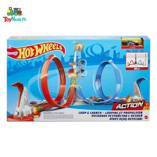 Original Hot Wheels Loop & Launch Track Set | Action-Packed Stunt Challenge | Age 5-10Y
