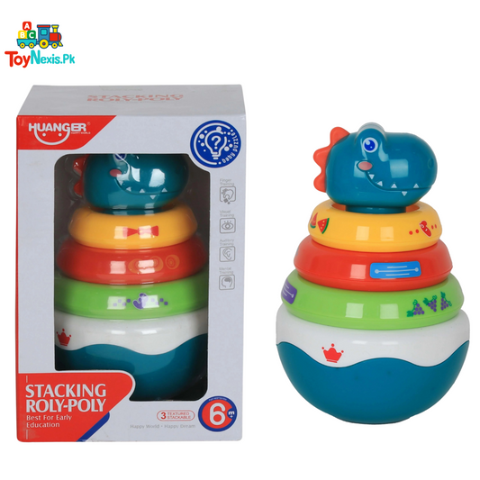 Huanger Stacking Roly-Poly Dinosaur – Early Learning Educational Toy for Babies (6 Months+)