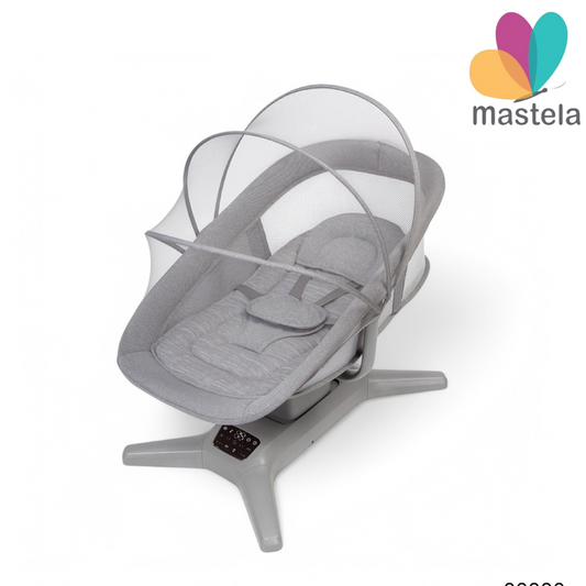 KIDILO Multi-Motion Electric Baby Cradle – Smart Rocker with Mosquito Net, Music & Remote | Grey