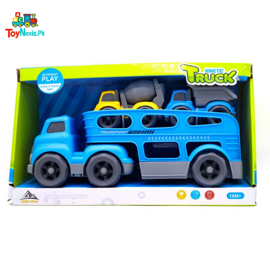 Kinetic Double-Decker Transport Truck with Mini Construction Vehicles | Geng Feng