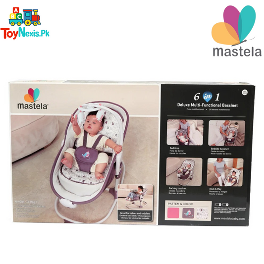 Mastela 6-in-1 Deluxe Multi-Functional Baby Bassinet & Rocker – Newborn to Toddler Sleeping and Playtime Solution