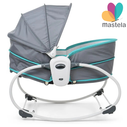 Mastela 5-in-1 Rocker & Bassinet with Canopy, Soothing Music & Soft Toys – Ultimate Multi-Functional Baby Cradle