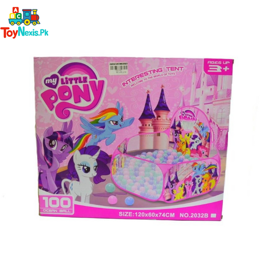 My Little Pony Ball Pit Tent with 100 Ocean Balls | Indoor & Outdoor Playhouse for Kids