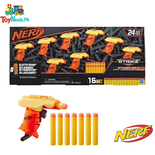 NERF Alpha Strike Stinger SD-1 Blaster 8-Pack – Original Hasbro | 24-Piece Dart Blaster Set for Kids (Ages 8+)