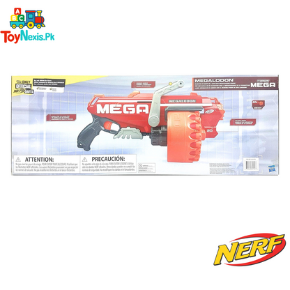 NERF N-Strike Mega Megalodon Blaster – Original Hasbro | 20-Dart Rotating Drum Blaster for Ages 8+