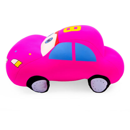 Soft Plush Cartoon Car – Pink | Fun & Friendly Ride for Little Ones