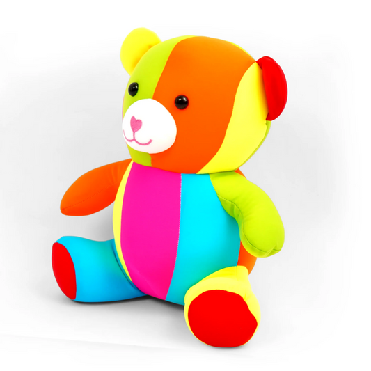 Colorful Soft Plush Teddy Bear Toy – Rainbow Cuddle Friend for Kids